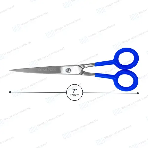 Professional Straight Supercut Barber Scissors 7″ Blue Handle - surgical instruments manufactured by Waqar International, Sialkot - view 3