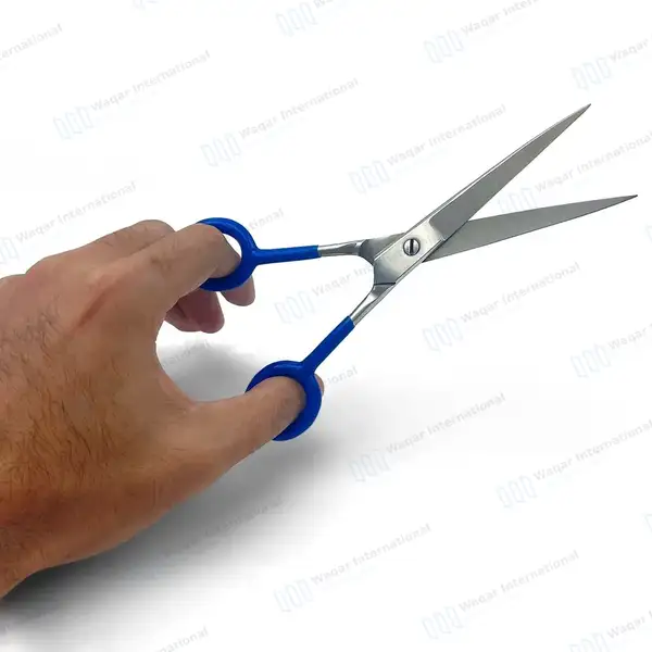 Professional Straight Supercut Barber Scissors 7″ Blue Handle - surgical instruments manufactured by Waqar International, Sialkot - view 8