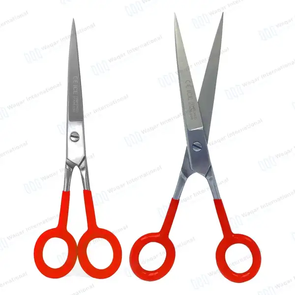 Supercut Hair Cutting Barber Scissors 7″ Red Handle - surgical instruments manufactured by Waqar International, Sialkot - view 2