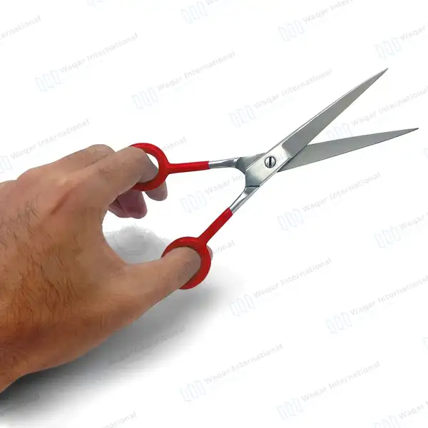 Supercut Hair Cutting Barber Scissors 7″ Red Handle - surgical instruments manufactured by Waqar International, Sialkot - view 5