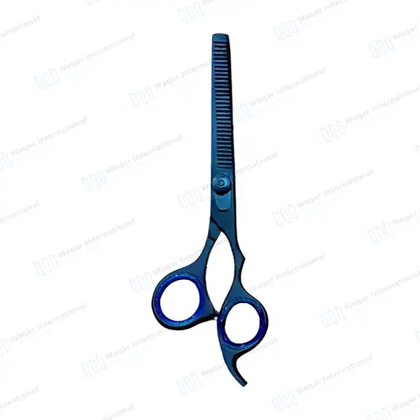 Professional Hair Thinning Blue Shears 7.5″ Plasma Coated - beauty instruments manufactured by Waqar International, Sialkot - view 4