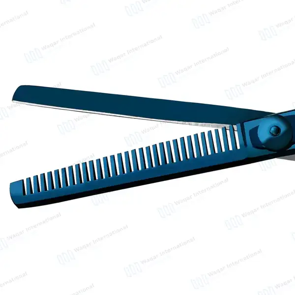 Professional Hair Thinning Blue Shears 7.5″ Plasma Coated - beauty instruments manufactured by Waqar International, Sialkot - view 6