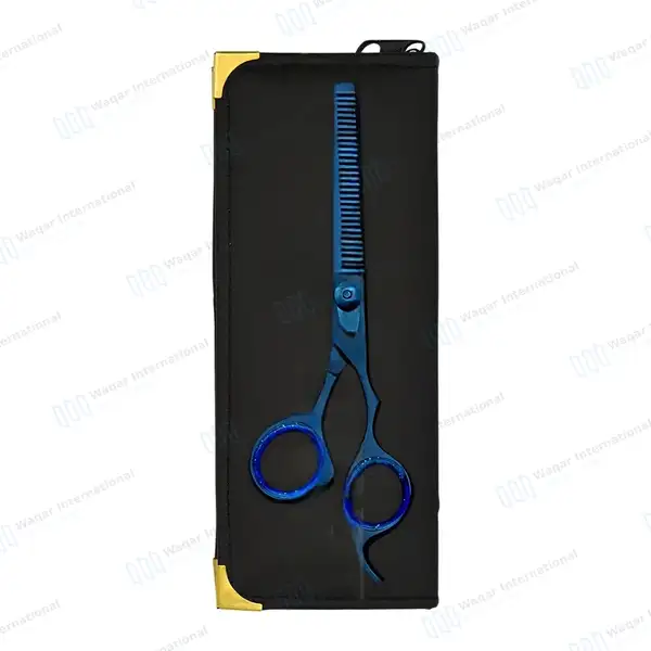 Professional Hair Thinning Blue Shears 7.5″ Plasma Coated - beauty instruments manufactured by Waqar International, Sialkot - view 8
