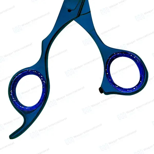 Blue Razor Edge Plasma Coated Barber Scissors 7.5″ - surgical instruments manufactured by Waqar International, Sialkot - view 5