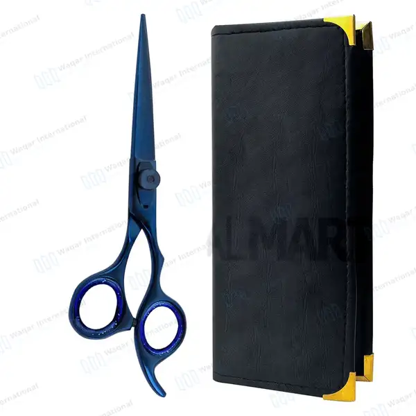 Blue Razor Edge Plasma Coated Barber Scissors 7.5″ - surgical instruments manufactured by Waqar International, Sialkot - view 6