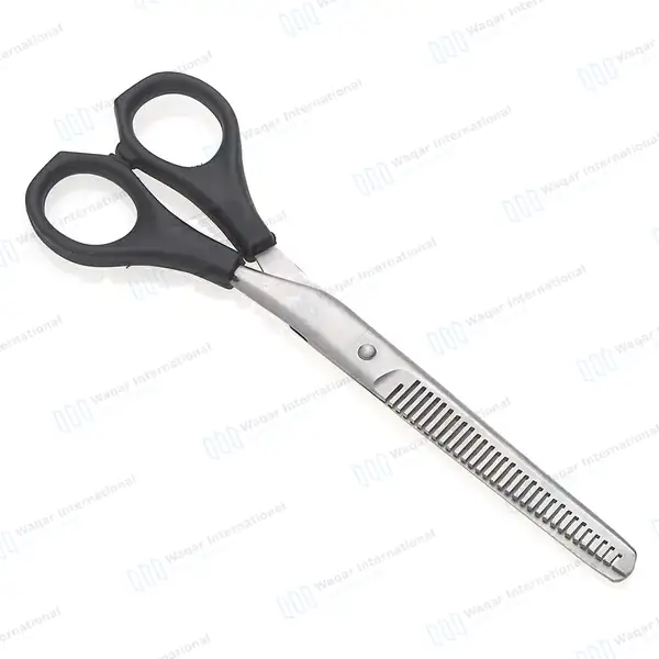 Barber Hair Cutting & Texture Shears 6.5″ Set with Black Handle - surgical instruments manufactured by Waqar International, Sialkot - view 6