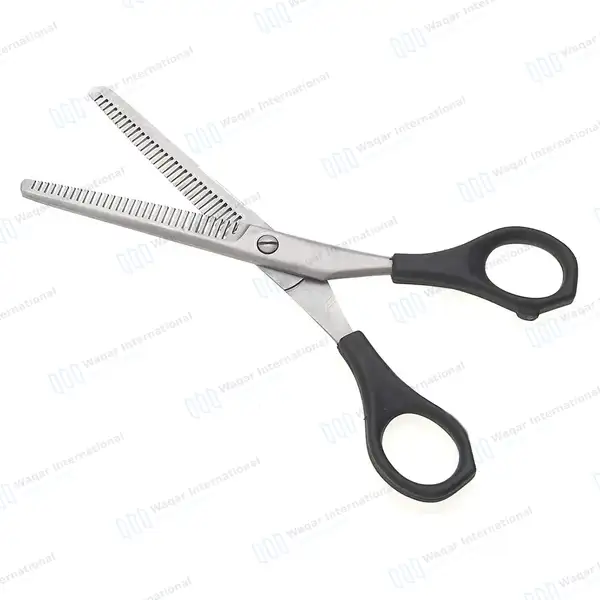 Barber Hair Cutting & Texture Shears 6.5″ Set with Black Handle - surgical instruments manufactured by Waqar International, Sialkot - view 7