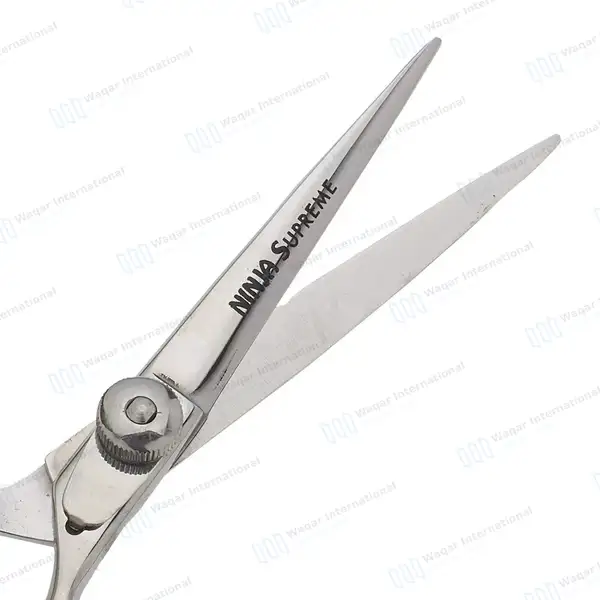 Ninja Supreme 3 Ring Razor Edge Barber Scissor 6″ with Case - surgical instruments manufactured by Waqar International, Sialkot - view 3