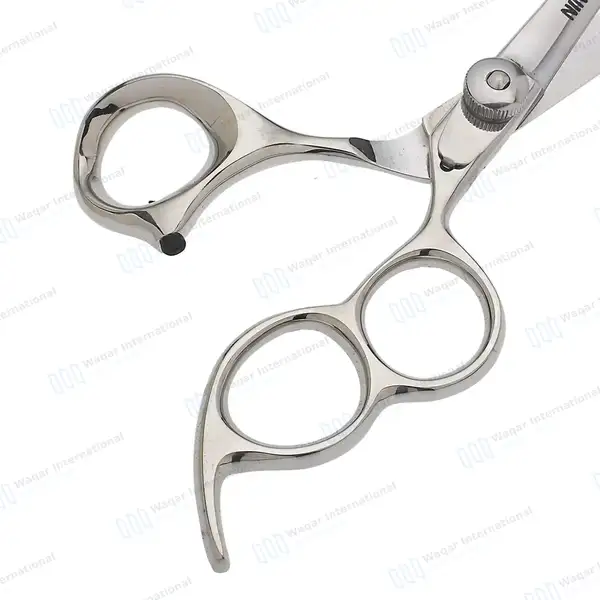 Ninja Supreme 3 Ring Razor Edge Barber Scissor 6″ with Case - surgical instruments manufactured by Waqar International, Sialkot - view 4