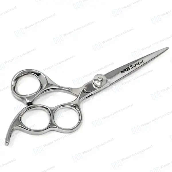 Ninja Supreme 3 Ring Razor Edge Barber Scissor 6″ with Case - surgical instruments manufactured by Waqar International, Sialkot - view 5
