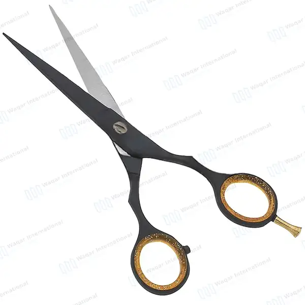 Professional Hair Cutting Black & Gold Barber Shears - surgical instruments manufactured by Waqar International, Sialkot - view 2