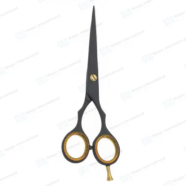 Professional Hair Cutting Black & Gold Barber Shears - surgical instruments manufactured by Waqar International, Sialkot - view 3