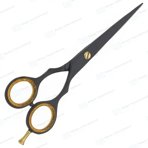 Professional Hair Cutting Black & Gold Barber Shears - surgical instruments manufactured by Waqar International, Sialkot - view 6