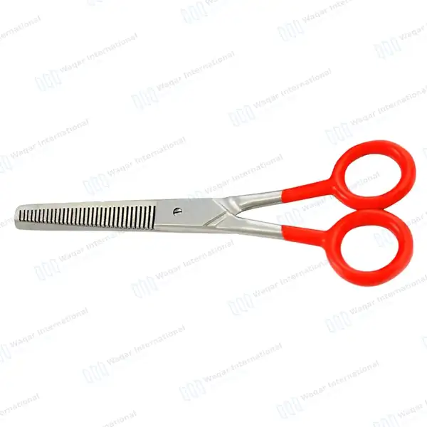 Hair Salon Stylist 6″ Barber Thinning Shears with Red Handles - surgical instruments manufactured by Waqar International, Sialkot - view 7