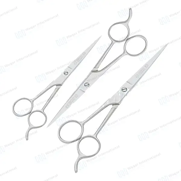 3 Pcs Barber Hair Cutting Scissors & Grooming Trimming Shears 5.5″ 6.5″ 7.5″ - surgical instruments manufactured by Waqar International, Sialkot - view 5