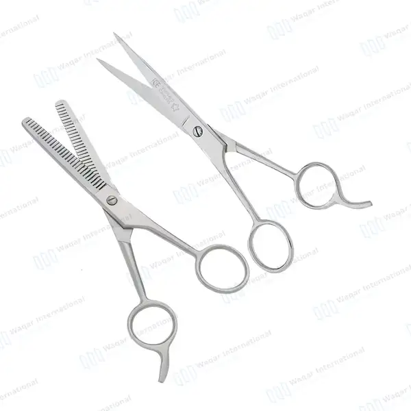 2 Pcs Professional Pet Grooming Hair Cutting & Thinning Scissors/Shears 6.5″ Set - beauty instruments manufactured by Waqar International, Sialkot - view 2