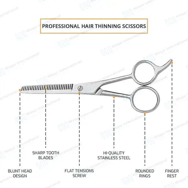 2 Pcs Professional Pet Grooming Hair Cutting & Thinning Scissors/Shears 6.5″ Set - beauty instruments manufactured by Waqar International, Sialkot - view 8