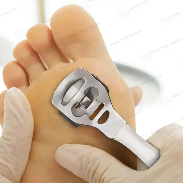 Foot Callus Shaver Hard Skin Corn Remover with 10 Replacement Blades – White - surgical instruments manufactured by Waqar International, Sialkot - view 4
