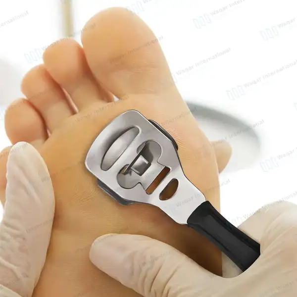 Foot Callus Shaver Hard Skin Corn Remover with 10 Replacement Blades – Black - surgical instruments manufactured by Waqar International, Sialkot - view 3
