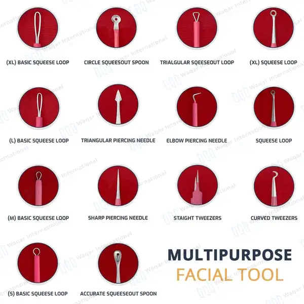 10 Pcs Blackhead Remover Pimple Popper Tools Kit – Pink - surgical instruments manufactured by Waqar International, Sialkot - view 3