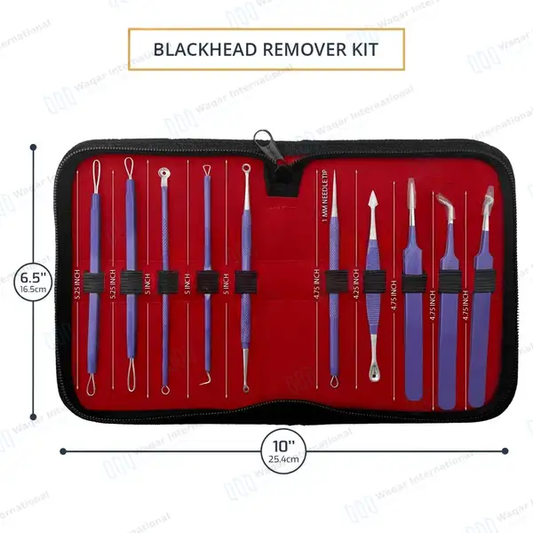 10 Pcs Blackhead Remover Pimple Popper Tools Kit – Purple - surgical instruments manufactured by Waqar International, Sialkot - view 2