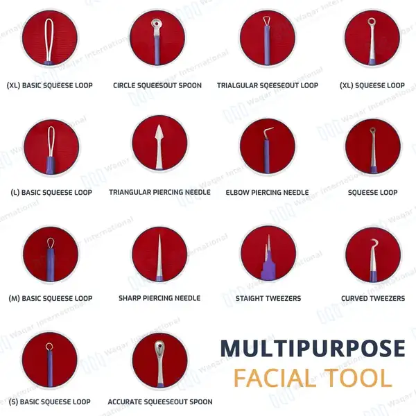 10 Pcs Blackhead Remover Pimple Popper Tools Kit – Purple - surgical instruments manufactured by Waqar International, Sialkot - view 3