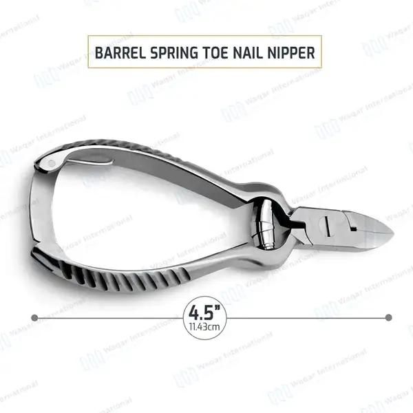 Barrel Spring Toenail Nipper 4.5″ (11.43cm) - surgical instruments manufactured by Waqar International, Sialkot - view 3