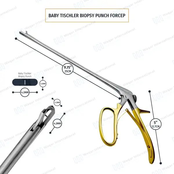 Baby Tischler Biopsy Punch 4.2mm x 2.3mm Bite with Gold Handle - surgical instruments manufactured by Waqar International, Sialkot - view 2