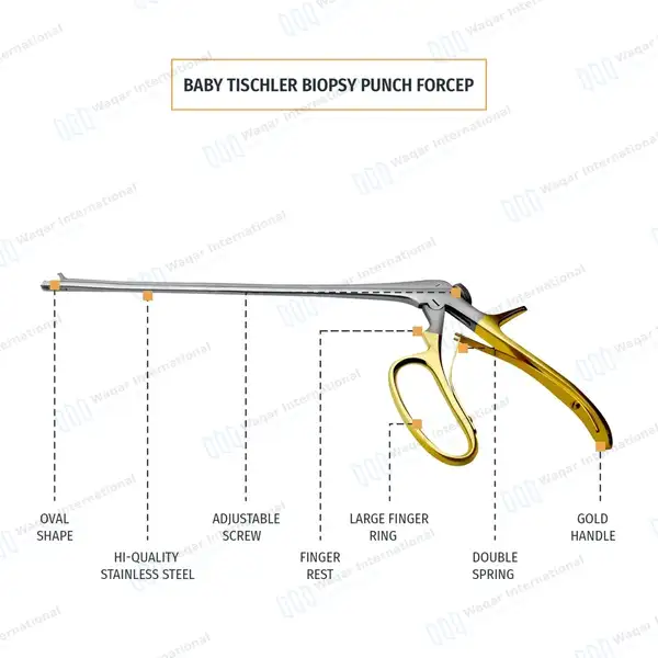 Baby Tischler Biopsy Punch 4.2mm x 2.3mm Bite with Gold Handle - surgical instruments manufactured by Waqar International, Sialkot - view 3