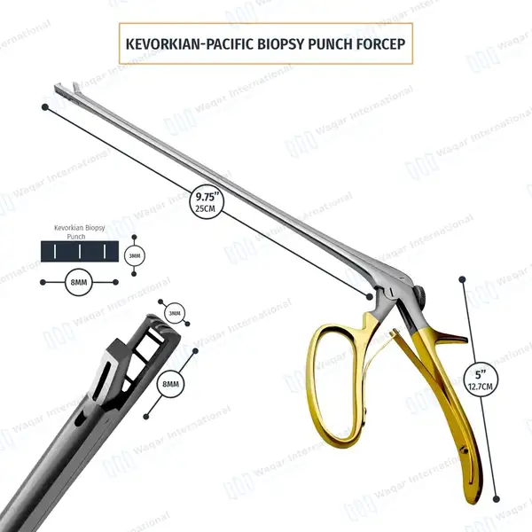 Kevorkian-Pacific Biopsy Punch 3mm x 8mm Bite 25cm Long - surgical instruments manufactured by Waqar International, Sialkot - view 3