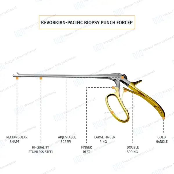 Kevorkian-Pacific Biopsy Punch 3mm x 8mm Bite 25cm Long - surgical instruments manufactured by Waqar International, Sialkot - view 4