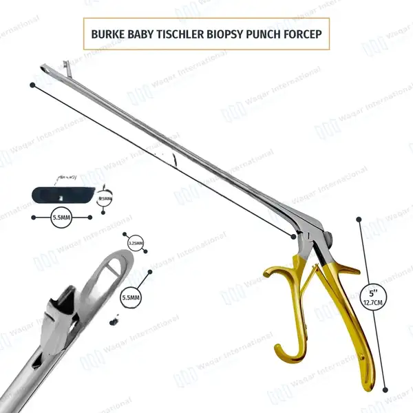 Burke Biopsy Punch 5.5mm x 3.25mm Bite Open Handle - surgical instruments manufactured by Waqar International, Sialkot - view 3