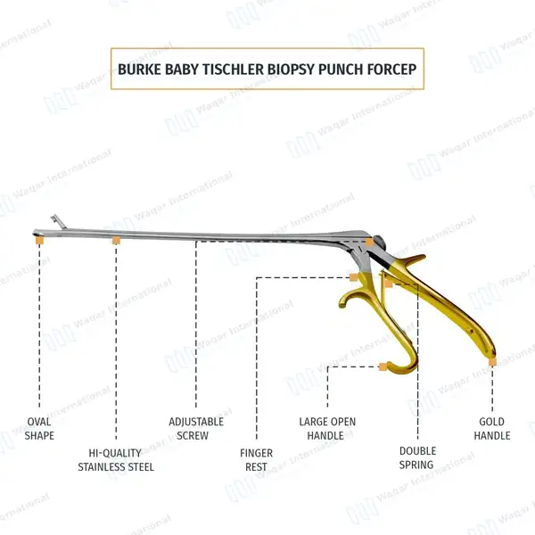 Burke Biopsy Punch 5.5mm x 3.25mm Bite Open Handle - surgical instruments manufactured by Waqar International, Sialkot - view 4