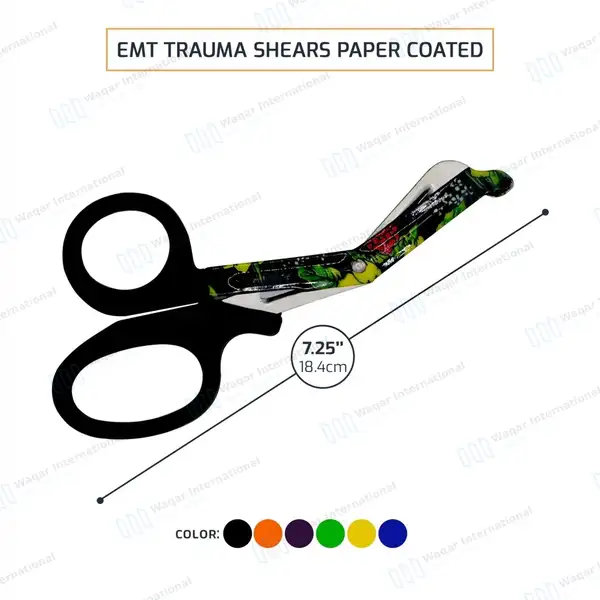 Set of 6 EMT Utility Scissors 7.25″ Paper Coated Blades - surgical instruments manufactured by Waqar International, Sialkot - view 3