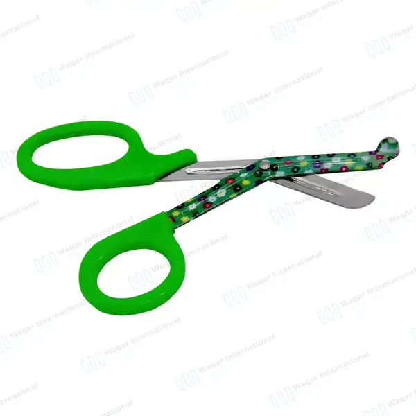 2 EMT Utility Scissors 7.25″ Paper Coated Blades Green - surgical instruments manufactured by Waqar International, Sialkot - view 6