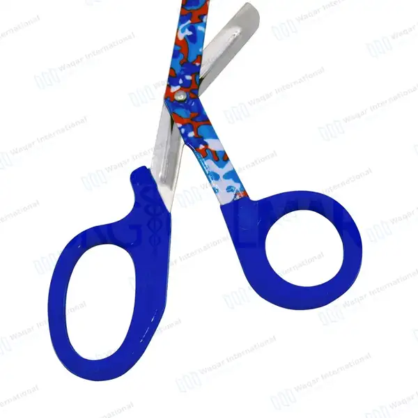 2 EMT Utility Scissors 7.25″ Paper Coated Blades Blue - surgical instruments manufactured by Waqar International, Sialkot - view 8