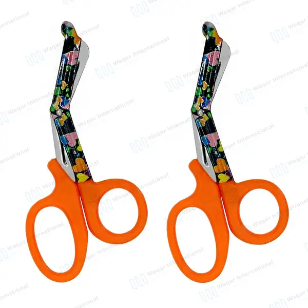 2 EMT Utility Scissors 7.25″ Paper Coated Blades Orange - surgical instruments manufactured by Waqar International, Sialkot - view 2