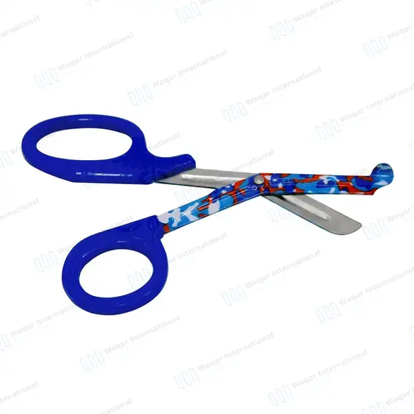 10 EMT Utility Scissors 7.25″ Paper Coated Blades Blue - surgical instruments manufactured by Waqar International, Sialkot - view 8