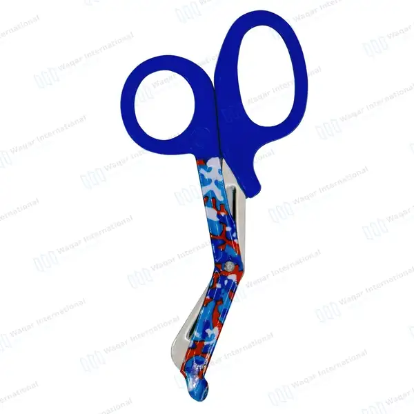 20 EMT Utility Scissors 7.25″ Paper Coated Blades Blue - surgical instruments manufactured by Waqar International, Sialkot - view 2
