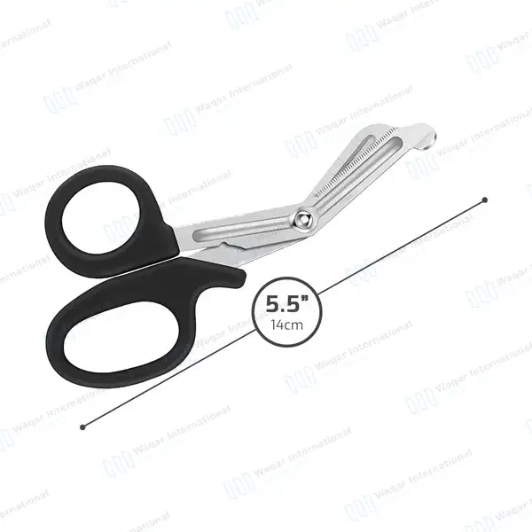 Black EMT/EMS Utility 5.5″ Paramedic Bandage Scissors - surgical instruments manufactured by Waqar International, Sialkot - view 2