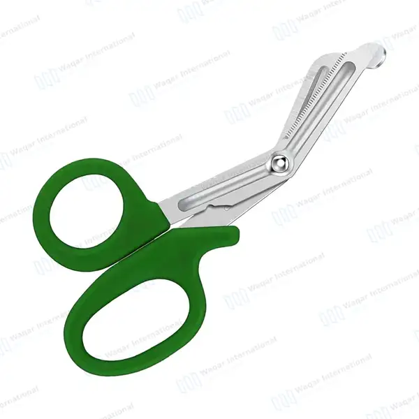 Dark Green EMT/EMS Utility 5.5″ Paramedic Bandage Scissors - surgical instruments manufactured by Waqar International, Sialkot - view 2