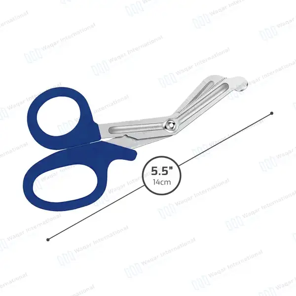 Navy Blue EMT/EMS Utility 5.5″ Paramedic Bandage Scissors - surgical instruments manufactured by Waqar International, Sialkot - view 3