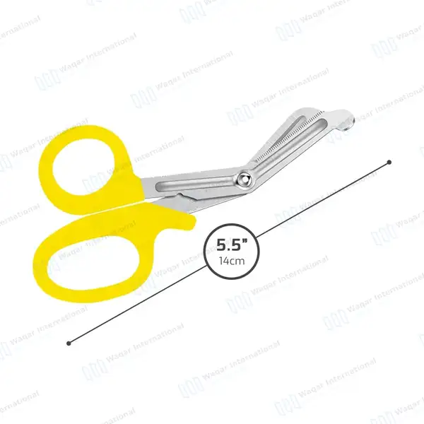 Yellow EMT/EMS Utility 5.5″ Paramedic Bandage Scissors - surgical instruments manufactured by Waqar International, Sialkot - view 2