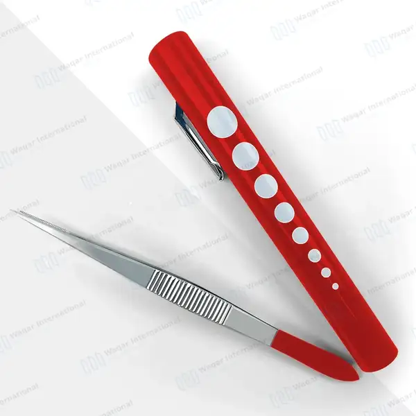 9 Pcs Medical Diagnostic Nurse Kit with FREE Penlight – Red - surgical instruments manufactured by Waqar International, Sialkot - view 6