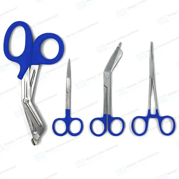 9 Pcs Medical Diagnostic Nurse Kit with FREE Penlight – Blue - surgical instruments manufactured by Waqar International, Sialkot - view 2