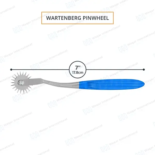 Wartenberg Neurological Pinwheel 1 Head 7″ Blue Color Handle - surgical instruments manufactured by Waqar International, Sialkot - view 4