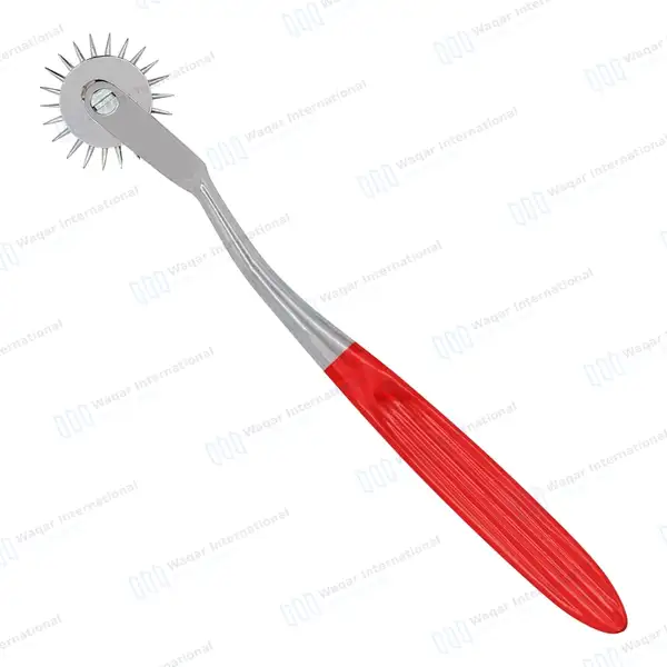 Wartenberg Neurological Pinwheel 1 Head 7″ Red Color Handle - surgical instruments manufactured by Waqar International, Sialkot - view 3