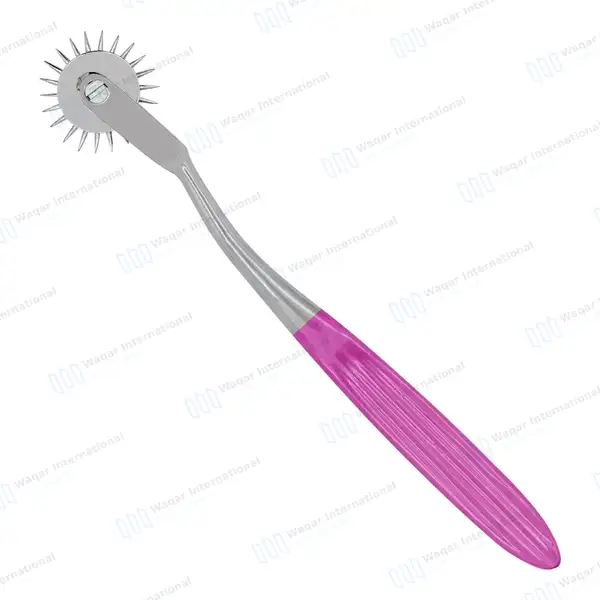Wartenberg Neurological Pinwheel 1 Head 7″ Pink Color Handle - surgical instruments manufactured by Waqar International, Sialkot - view 2