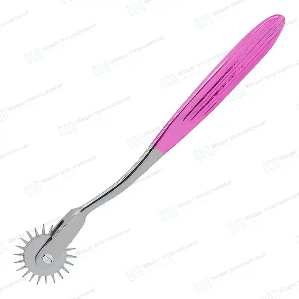 Wartenberg Neurological Pinwheel 1 Head 7″ Pink Color Handle - surgical instruments manufactured by Waqar International, Sialkot - view 9