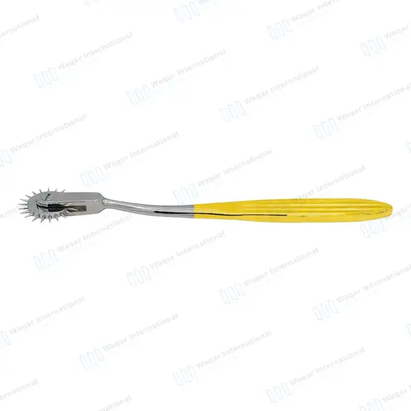 Wartenberg Neurological Pinwheel 1 Head 7″ Yellow Color Handle - surgical instruments manufactured by Waqar International, Sialkot - view 7